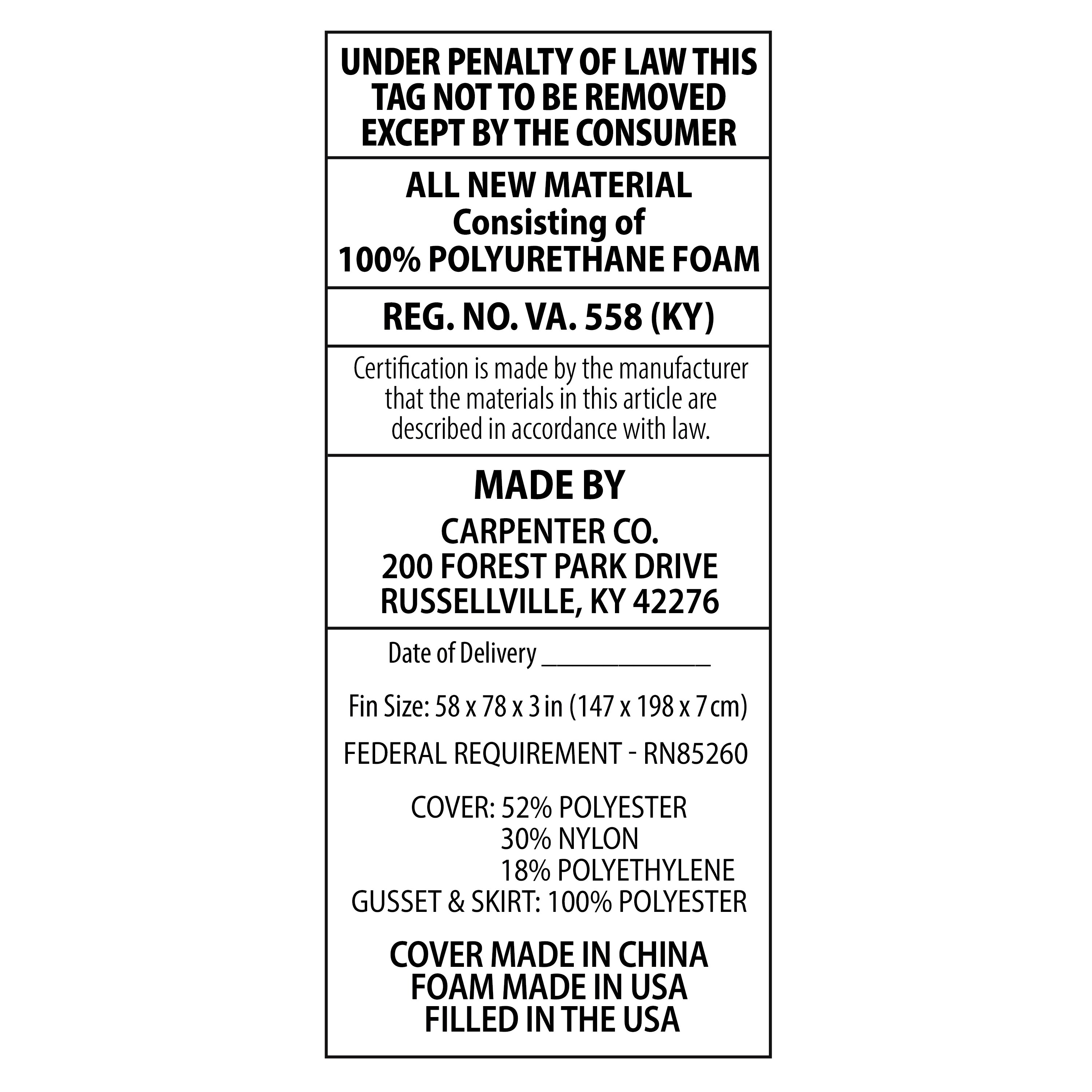 Blue TruCool 3 Mattress Topper featuring Serene Foam - Full - 3 Inch